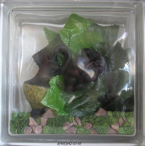 Стеклоблок Vitrablok декоративный бесцветный с наполнением внутри ...