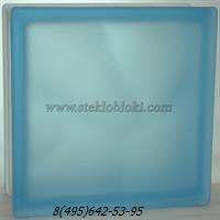 Стеклоблок Vitrablok окрашенный в массе волна голубой полуматовый